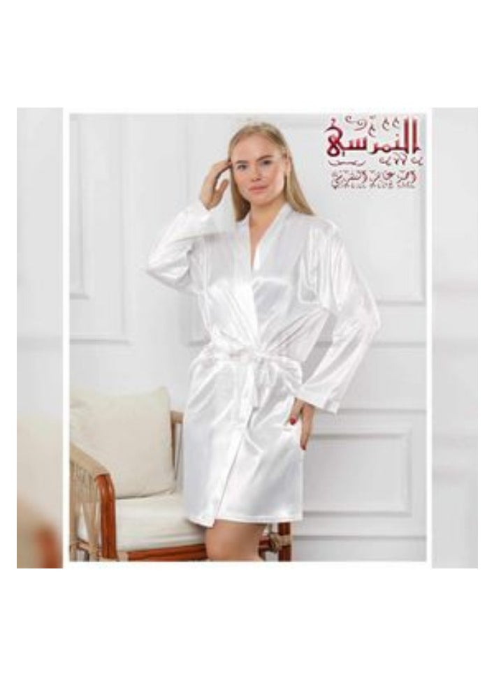 النمرسي روب عروسة ابيض سادة  - Image 2