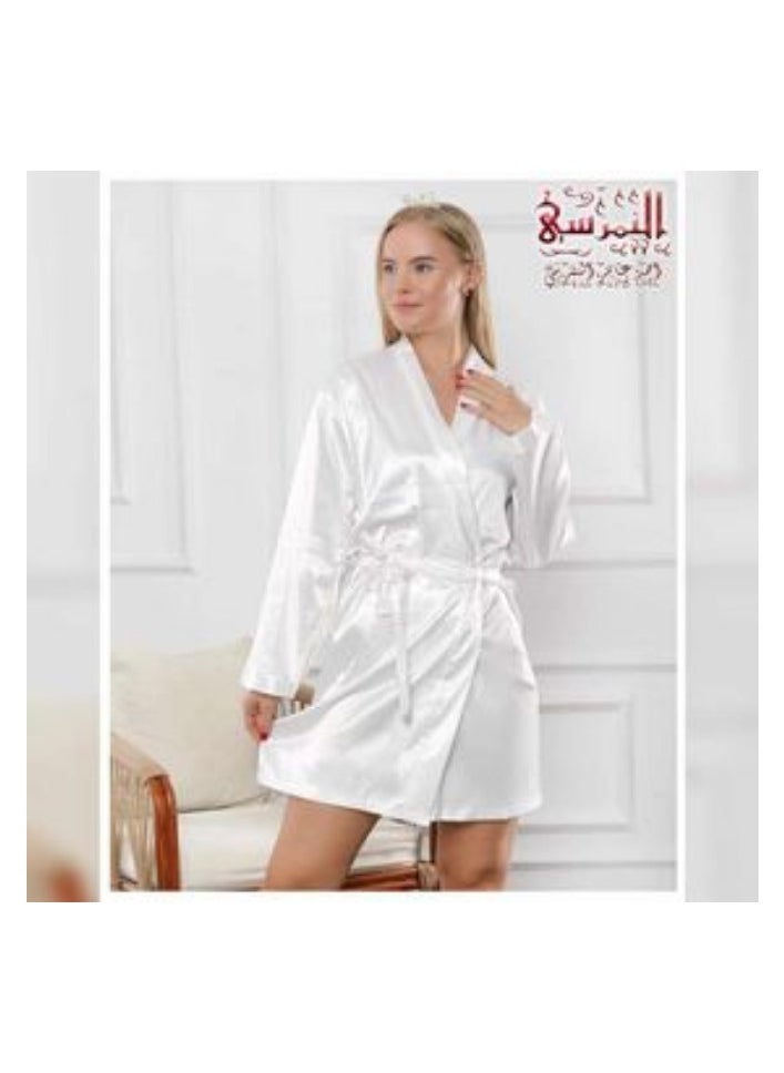 النمرسي روب عروسة ابيض سادة  - Image 1