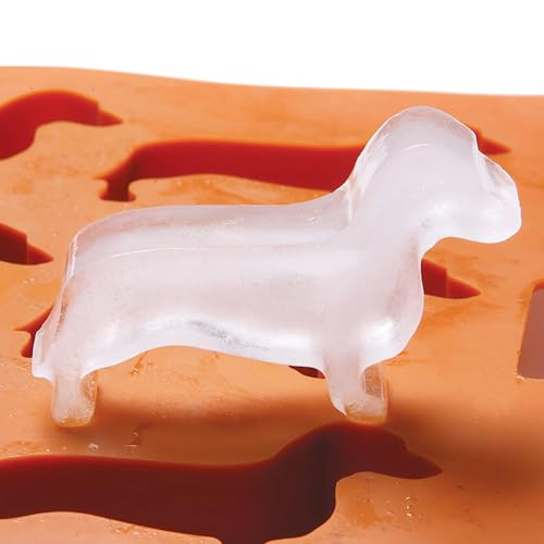 LYWUU Dachshund Dog Shaped Silicone Ice Cube Molds and Tray Brown - Image 2