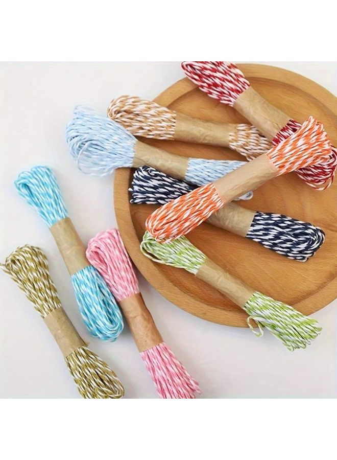 Assorted Color Raffia String 12 Rolls 2mm Wide Natural Wood Handle Craft Rope - Image 3