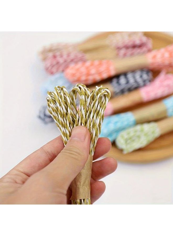 Assorted Color Raffia String 12 Rolls 2mm Wide Natural Wood Handle Craft Rope - Image 5