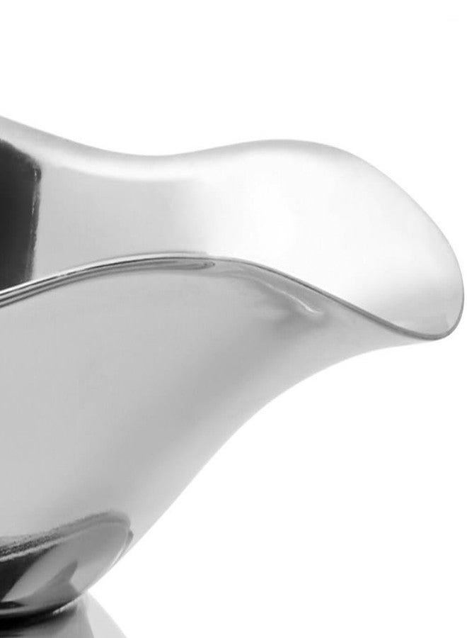 Soro Essentials- 5 oz. Stainless Steel Gravy Sauce Boat Gadroon Base with Loop Handle Set of 2- Restaurant Gravy Boat Dripless Lip Spout Serving Dish Gravy Bowl for Sauces Gravy Salad Dressings Milk - Image 5