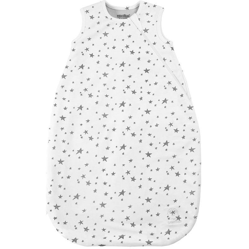 Woolino Woolino Merino Wool and Organic Cotton Baby Sleep Bag  4 Season Classic Sleep Sack for Baby  TwoWay Zipper Sleeping Bag for Baby and Toddler  06 Months  Stars  - Image 2