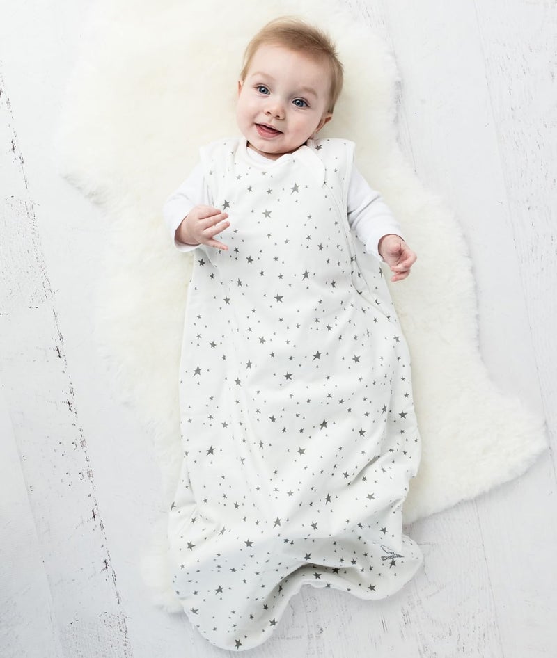 Woolino Woolino Merino Wool and Organic Cotton Baby Sleep Bag  4 Season Classic Sleep Sack for Baby  TwoWay Zipper Sleeping Bag for Baby and Toddler  06 Months  Stars  - Image 3