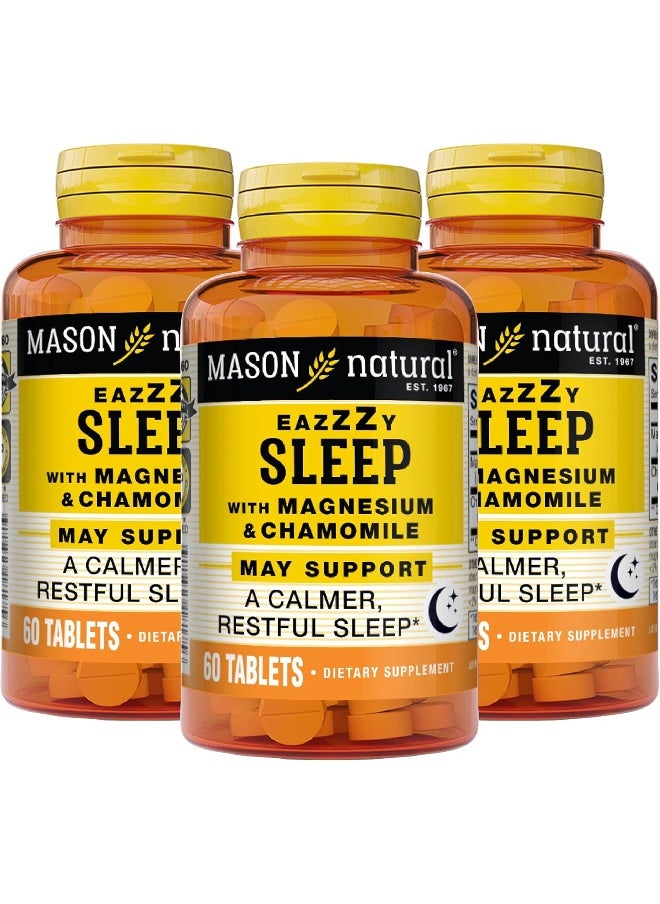 MASON Pack Of 180 Natural Eazzzy Sleep With Magnesium And Chamomile - Natural Sleep Aid, Supports A Calmer Restful Sleep, 3X 60 Tablets  - Image 1