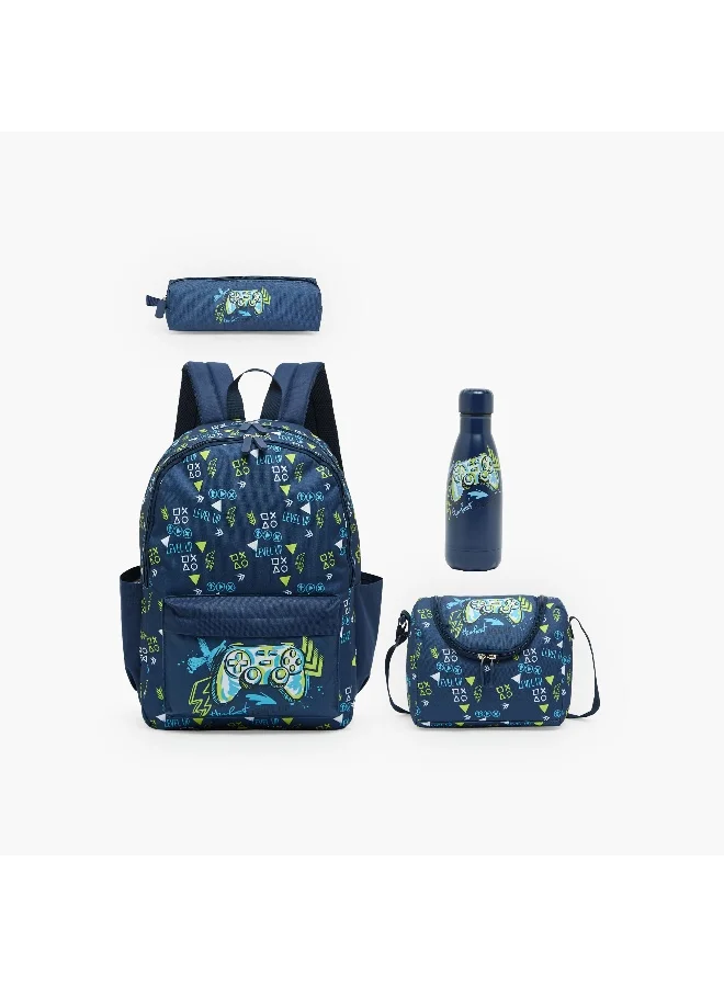 LIFESTYLE 17 Inch-Backpack-Set Of 4-Gaming Print- (600D Polyester W/Pvc) Gaming \ 43X29X16