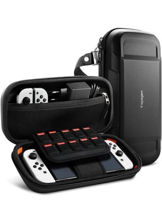 Rugged Armor PRO Portable Travel Carrying Case Cover for Nintendo Switch OLED (2021 / 2017 Models) with Game Storage and AirTag holder - Black - pzsku/ZF00600AB2624D23FA47AZ/45/_/1649763225/f938837d-1e45-4cf0-865e-86de152eab17