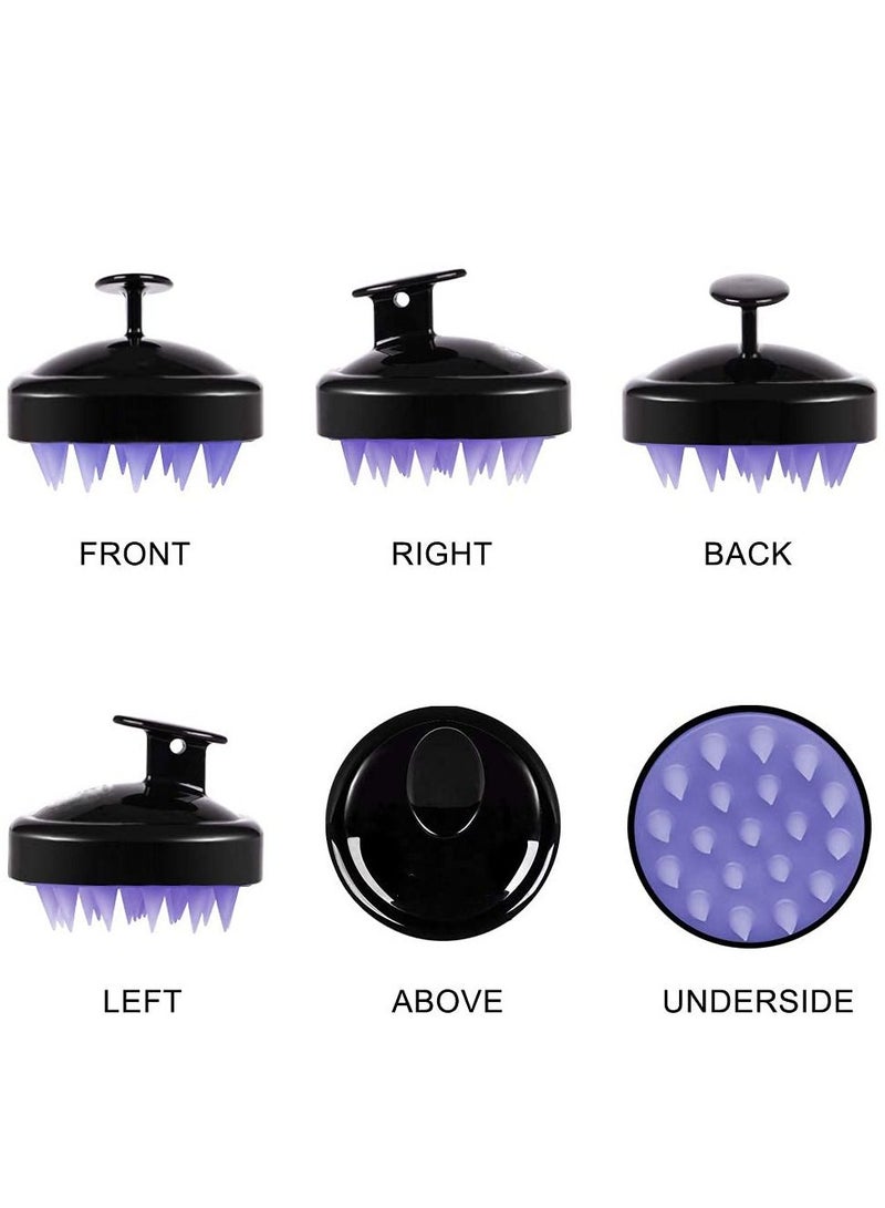 Excefore Hair Scalp Massager Shampoo Brush, Wet And Dry Hair Scalp Brush, Silicone Bristles, For Hair Care And Head Relaxation, Ergonomic Scalp Scrub/Exfoliation (2 PCS, Black) - Image 4