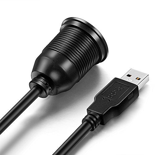 ICESPRING USB 3.0 Male to USB 3.0 Female AUX Flush Mount Car Mount Extension Cable for Car Truck Boat Motorcycle Dashboard Panel -(3 Feet - 1 Meter) - Image 3
