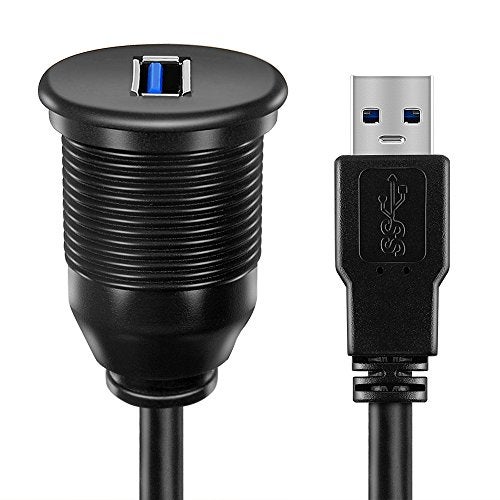 ICESPRING USB 3.0 Male to USB 3.0 Female AUX Flush Mount Car Mount Extension Cable for Car Truck Boat Motorcycle Dashboard Panel -(3 Feet - 1 Meter) - Image 4