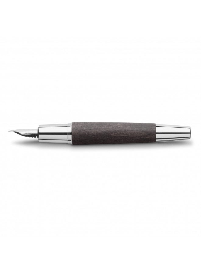FABER-CASTELL Faber E-Motion F Fountain Pen Black Wood and Chrome - Image 4