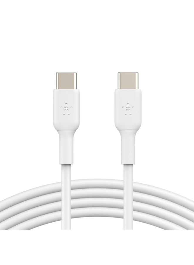 بيلكين كابل شاحن USB C مضفر من BoostCharge، كابل USB Type C، كابل شحن سريع لهاتف iPhone 15 وSamsung Galaxy S24 وGoogle Pixel وiPad وMacBook وNintendo والمزيد، 2 متر، عبوة من قطعتين، أبيض - Image 2
