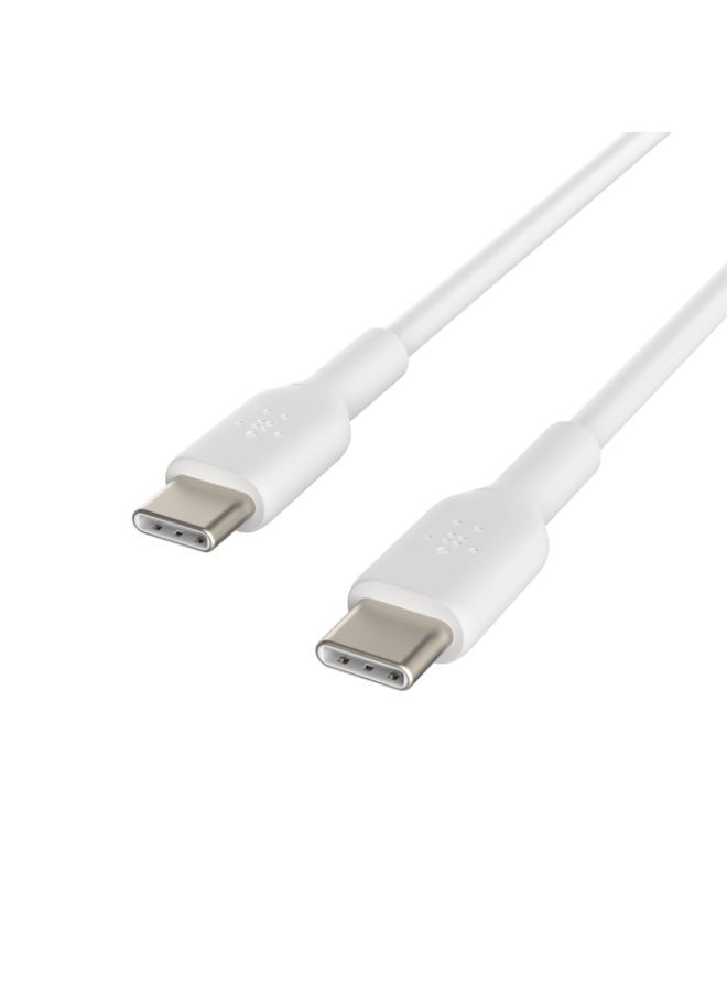 بيلكين كابل شاحن USB C مضفر من BoostCharge، كابل USB Type C، كابل شحن سريع لهاتف iPhone 15 وSamsung Galaxy S24 وGoogle Pixel وiPad وMacBook وNintendo والمزيد، 2 متر، عبوة من قطعتين، أبيض - Image 3