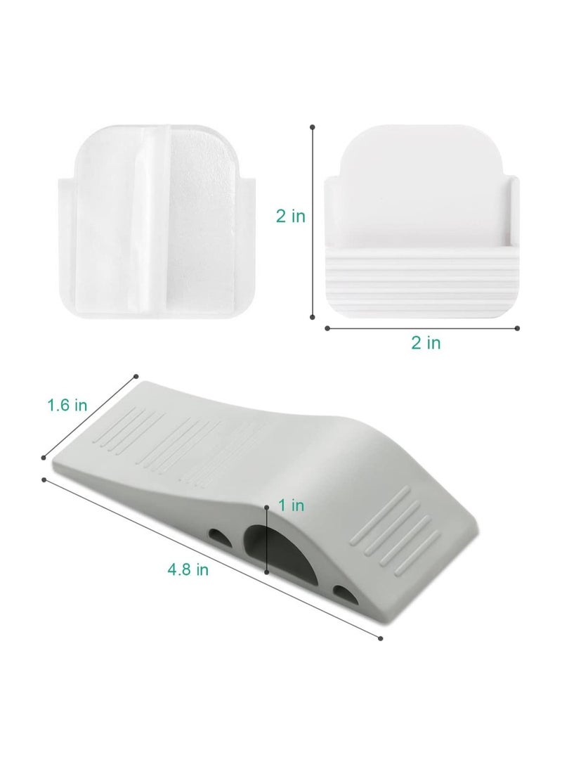 SOLARAE Door Stop Wedges 3 Pack Rubber Door Stoppers with Holders Stackable and Slip-Resistant for Tiles Carpet Wood and Laminate Floors and Other Floor Surfaces Stop - Image 2