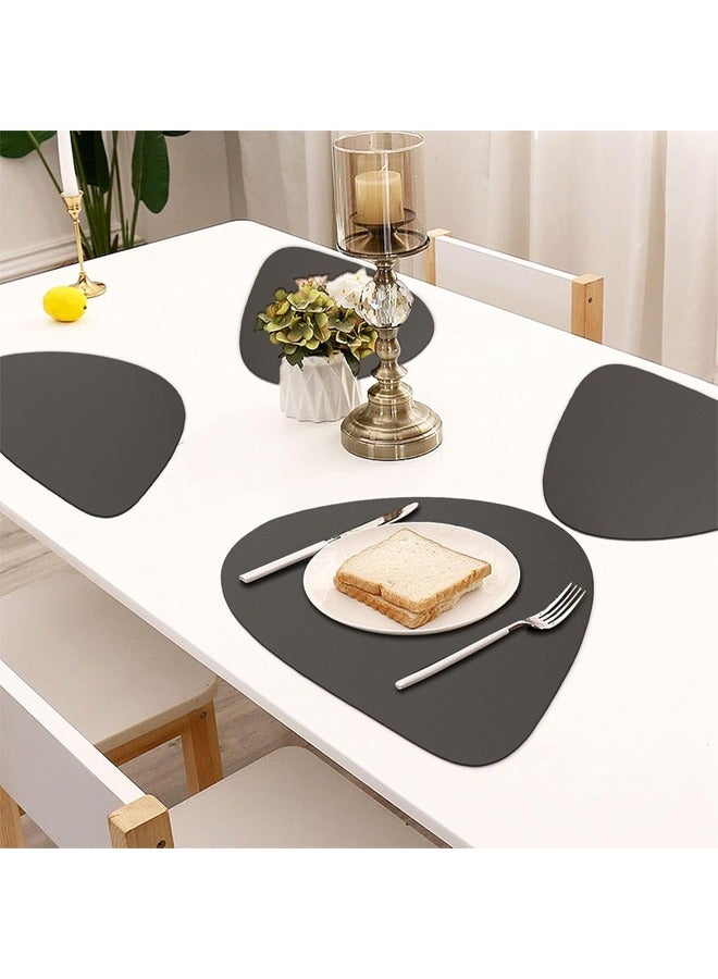 DUNISO 6 Pcs Double Sided Placemat Set，Including 6 Pcs Placemats and 6 Pcs Coasters,Faux Leather Placemats for Kitchen Dining Patio，Heat Resistant Easy to Clean Wipeable Waterproof Oilproof Washable Non-slip ，Black  - Image 5