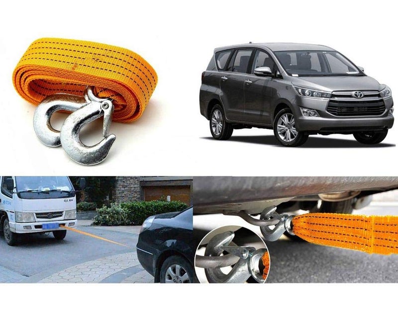 Auto Pearl Car Auto Towing Tow Cable Rope Heavy Duty 3 Ton 2.65Mtr for - Toyota Innova Crysta 2016 - Image 1