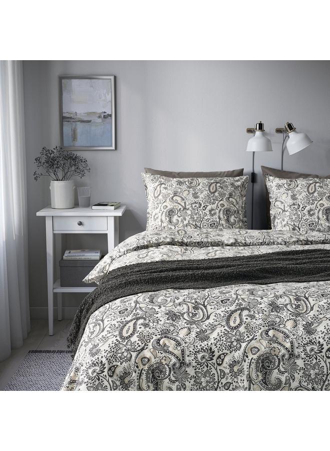 erorex Duvet cover and pillowcase, grey/white, 150x200/50x80 cm - Image 3