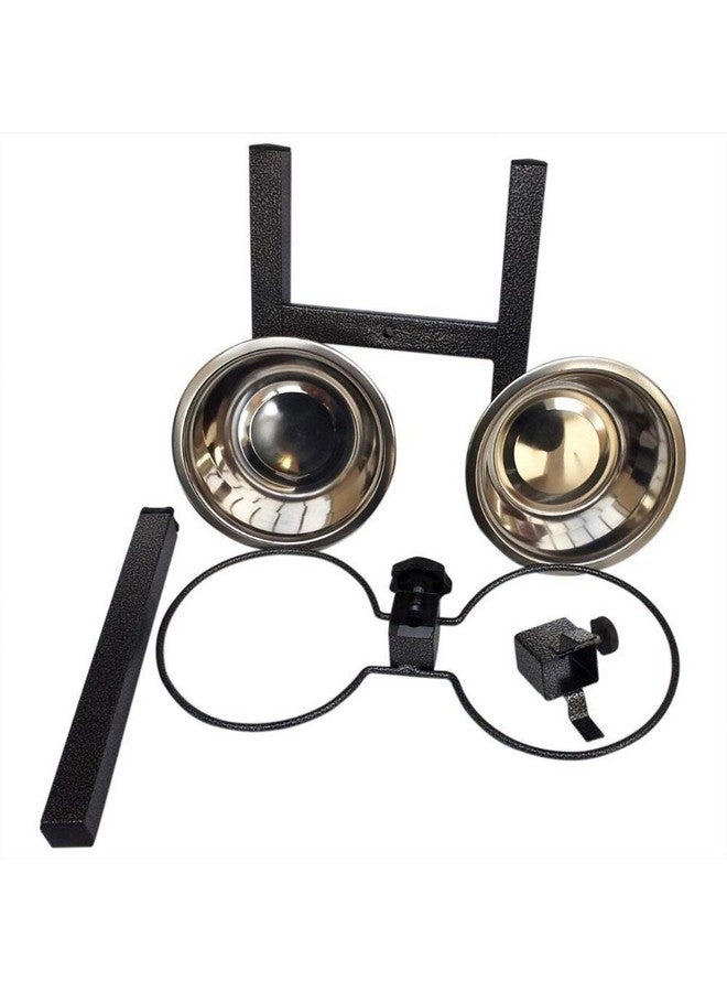 وعاء طعام للكلاب بحامل قابل للتعديل مع وعاء مكون من قطعتين مع وعاء فولاذي (2200 مل لكل وعاء) - Image 5