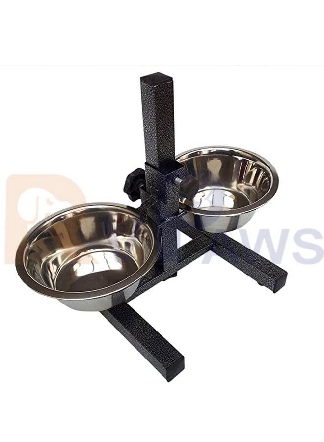 وعاء طعام للكلاب بحامل قابل للتعديل مع وعاء مكون من قطعتين مع وعاء فولاذي (2200 مل لكل وعاء) - Image 4