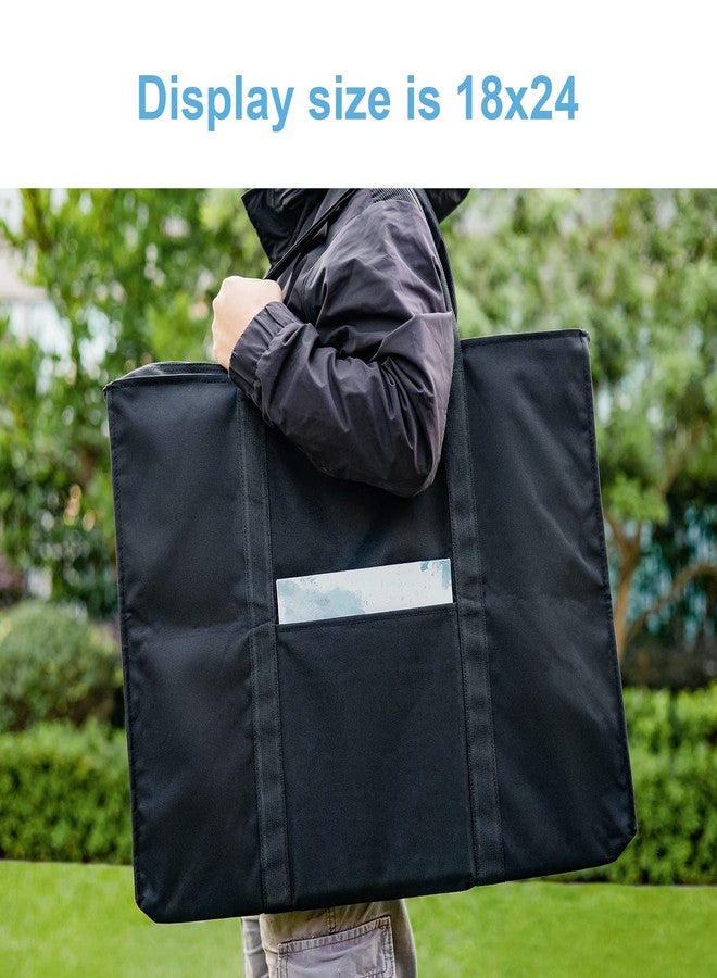 JJRING حقيبة جي جيه رينج داكرون خفيفة الوزن لحفظ الأعمال الفنية، مقاس 19.6 بوصة × 25.6 بوصة، مناسبة للوحات مقاس 18 بوصة × 24 بوصة، حقيبة تخزين سوداء لحمل الملصقات والرسم والتخطيط. - Image 5