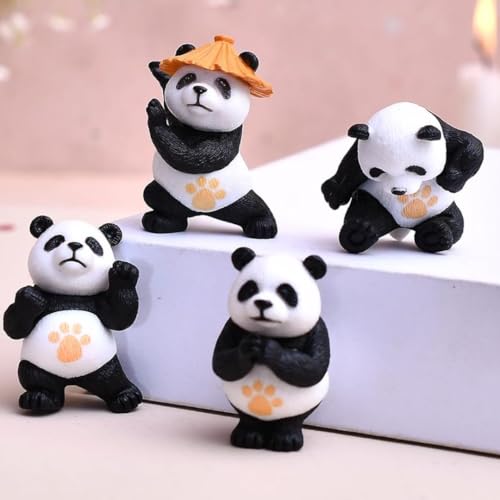 CraftVatika Valentine Panda Miniature Unique Gifts for Girlfriend and Boyfriend Resin Panda Miniature Valentine Decoration Items (4 Pieces, Multicolor) - Image 2