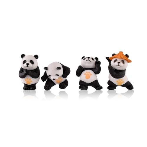 CraftVatika Valentine Panda Miniature Unique Gifts for Girlfriend and Boyfriend Resin Panda Miniature Valentine Decoration Items (4 Pieces, Multicolor) - Image 5