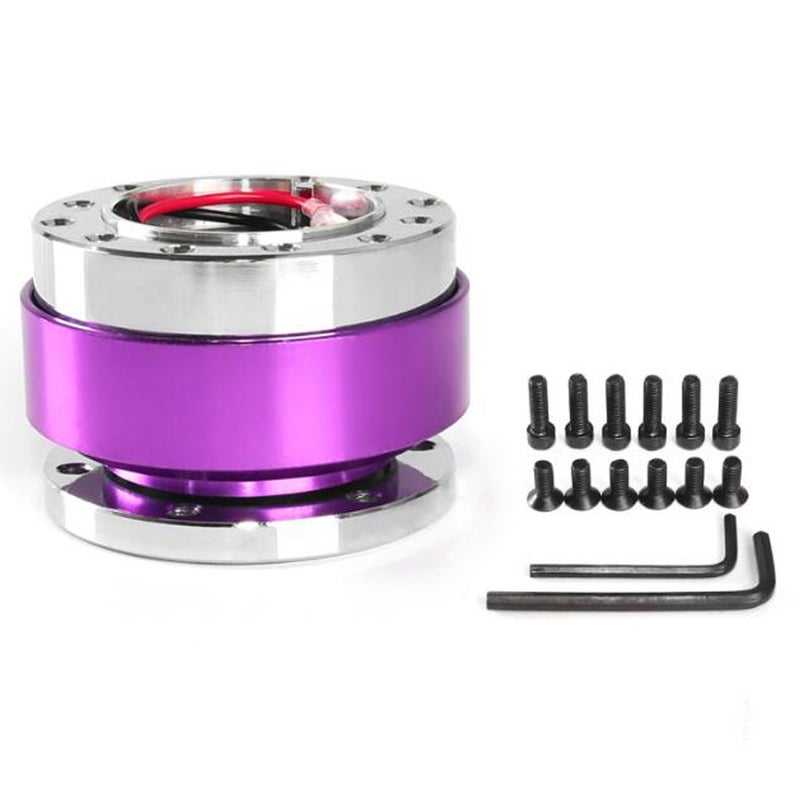 Quick Release Steering Wheel Adapter: 89x89x60mm Purple Aluminum Alloy - Premium Durability Rust Proof Standard 6-Bolt Pattern for Car Steering Wheel Upgrade - Image 1