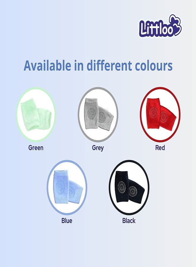 LITTLOO Baby Knee Socks & Crawling Socks (Pack of 2) Anti-Slip Knee & Elbow Protector Pads, Soft Cotton Elastic for Cushion & Knee Protection (Blue) - Image 5