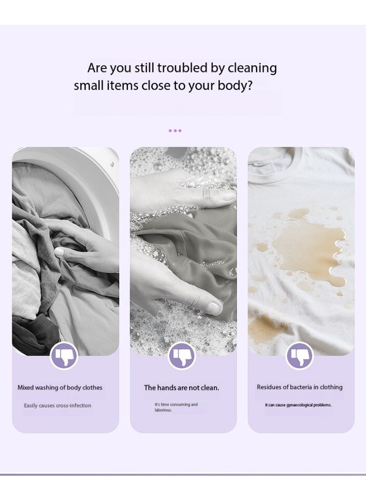 SKT Shiketro 2L Blue Light Sterilization Washing Machine with 380mm High-Strength Motor, Automatic Dehydration, and Portable Mini Washing Cup（Pink） - Image 3