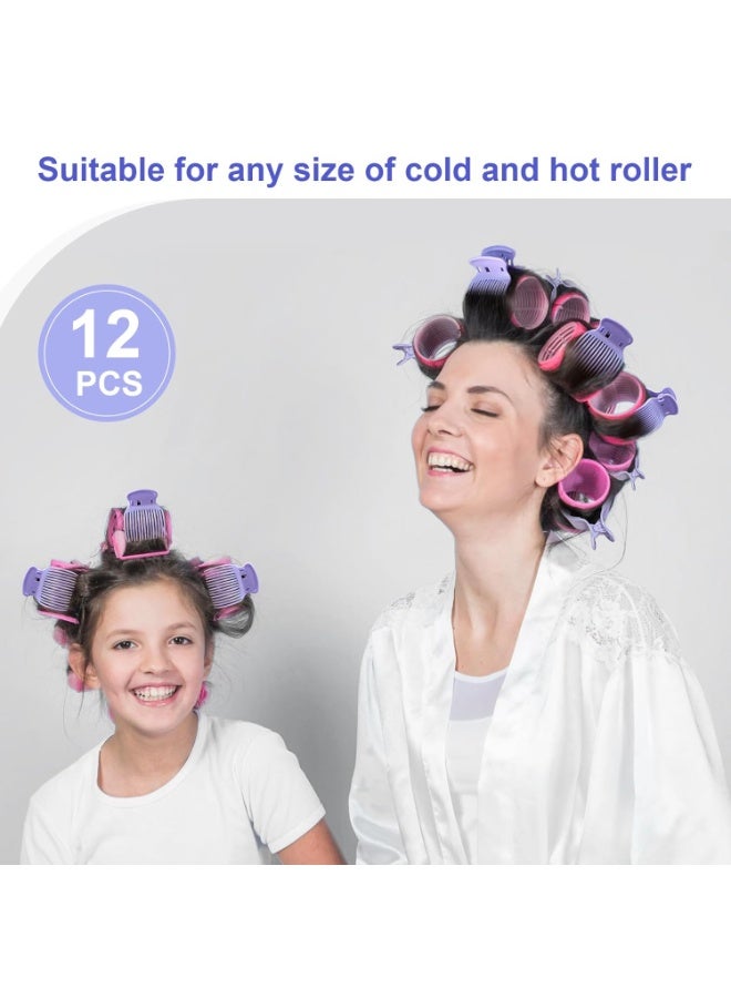 مشابك بكرات الشعر الساخنة - 12 قطعة من مشابك بكرات الشعر - مشابك بكرات الشعر البديلة للنساء والفتيات - مشبك مخلب تجعيد الشعر - أزرق - Image 4