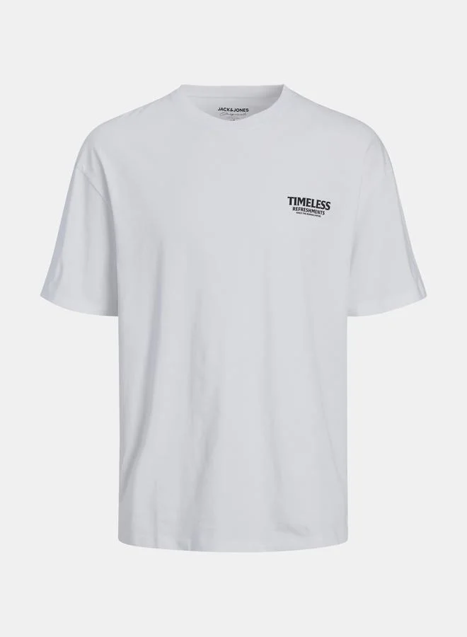 JACK & JONES Timeless Graphic Front and Back Print Knit Crew Neck T-shirt