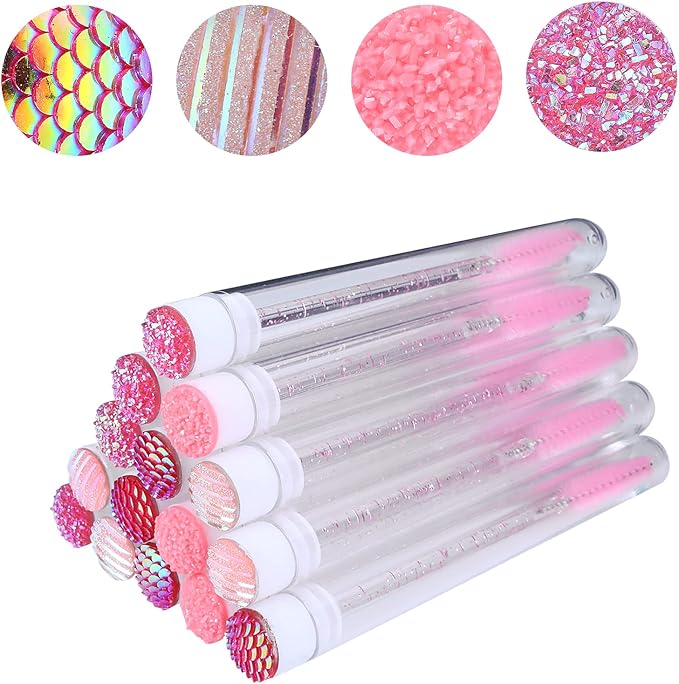 Sibba Sibba 30 Pieces Spoolies Eyelash Brush Crystal Mascara Applicators Eye Lashes Extensions Brushes Diamond Tubes Wands Makeup Supplies  - Image 2