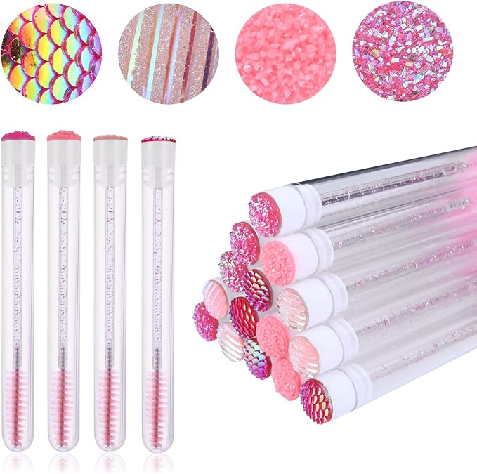 Sibba Sibba 30 Pieces Spoolies Eyelash Brush Crystal Mascara Applicators Eye Lashes Extensions Brushes Diamond Tubes Wands Makeup Supplies  - Image 1