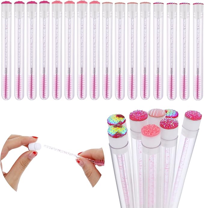 Sibba Sibba 30 Pieces Spoolies Eyelash Brush Crystal Mascara Applicators Eye Lashes Extensions Brushes Diamond Tubes Wands Makeup Supplies  - Image 5
