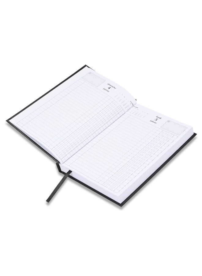 FIS 2026 Diary, French A5 Diary Size(148x210mm), Hard Cover Vinyl Materials, French Language, 60gsm White Paper, Black Color-FSDI29FR26BK - Image 4