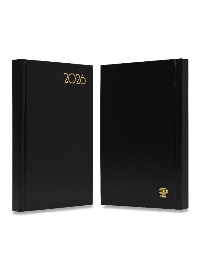 FIS 2026 Diary, French A5 Diary Size(148x210mm), Hard Cover Vinyl Materials, French Language, 60gsm White Paper, Black Color-FSDI29FR26BK - Image 2