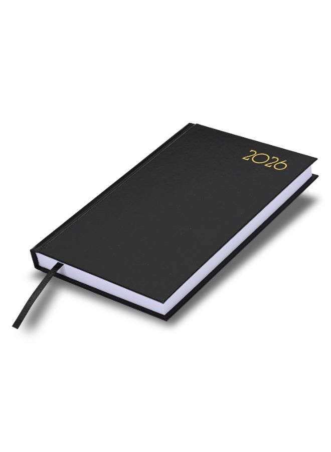 FIS 2026 Diary, French A5 Diary Size(148x210mm), Hard Cover Vinyl Materials, French Language, 60gsm White Paper, Black Color-FSDI29FR26BK - Image 1