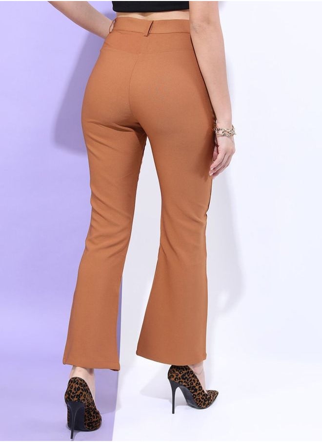 Freehand Women Bootcut Solid Mid-Rise Pants  - Image 2
