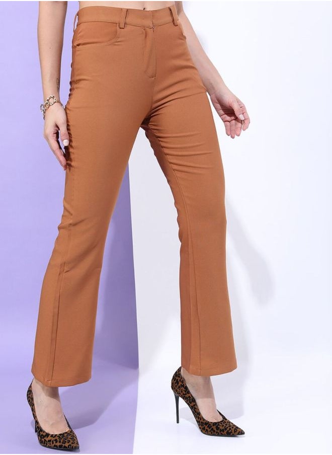 Freehand Women Bootcut Solid Mid-Rise Pants  - Image 3