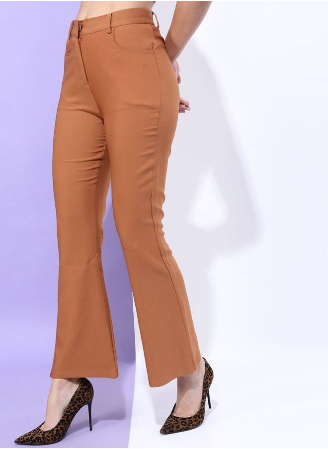 Freehand Women Bootcut Solid Mid-Rise Pants  - Image 4