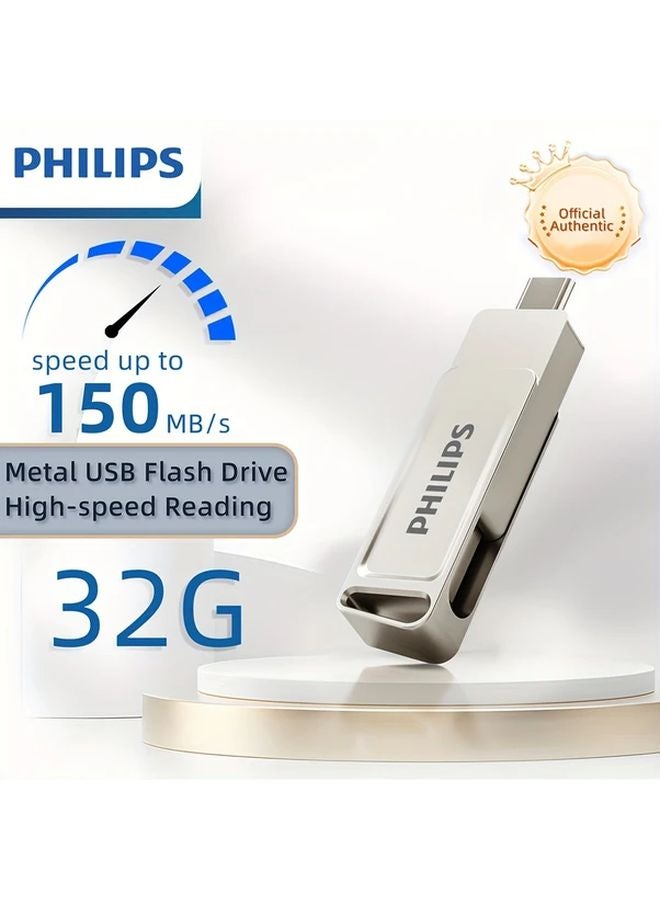 32GB Metal USB 3 2 Flash Drive 150MB s Read Speed Type C OTG For Android Phone iPad - Image 1