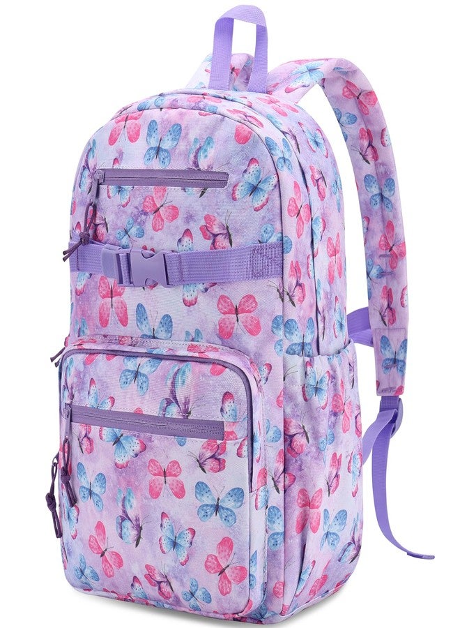 RAVUO Kids Backpack, Cute Preschool Backpack for Boys Girls Lightweight Water Resistant Toddlers Children School Bag Bookbag with Chest Strap, Butterfly - Image 1