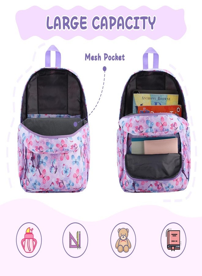 RAVUO Kids Backpack, Cute Preschool Backpack for Boys Girls Lightweight Water Resistant Toddlers Children School Bag Bookbag with Chest Strap, Butterfly - Image 4