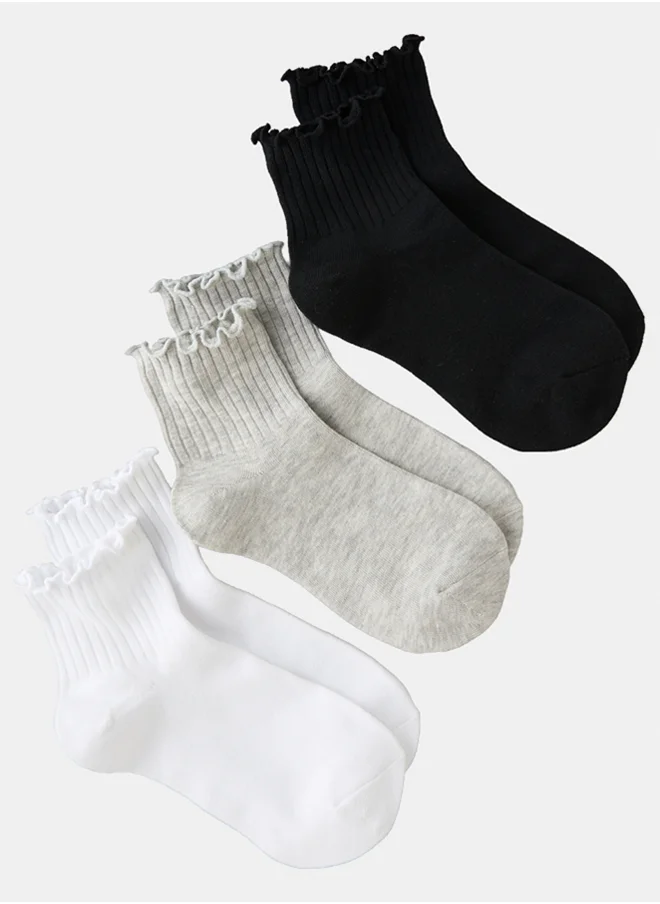 American Eagle AE Ruffle Boyfriend Sock 3-Pack