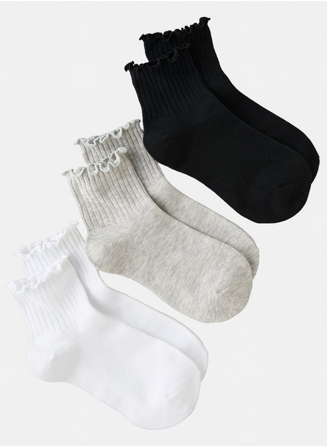 American Eagle AE Ruffle Boyfriend Sock 3-Pack 