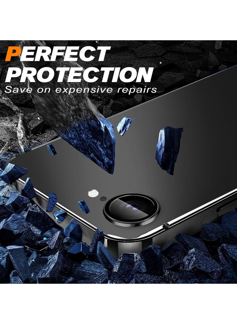 Compatible with iPhone 16e/SE4 Camera Lens Protector,One-Step Installation Tray Individual Metal Ring Tempered Glass Cover CD Pattern Case Friendly,Black  - Image 2