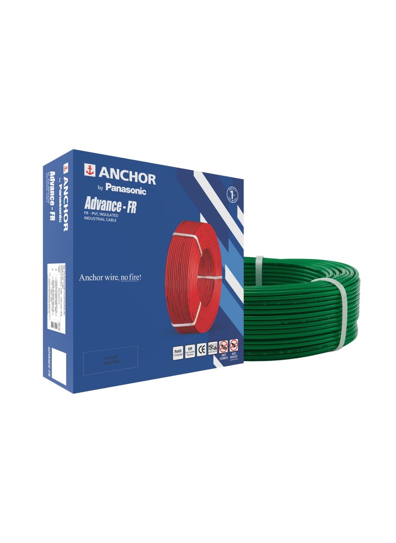 Anchor Anchor by Panasonic Advance FR Electric Wire 1 sq mm PVC Insulated Copper Wire for Home Wiring 90 Meter Electric Wire Cable for Industrial and Domestic Connections Green 27390GN  - Image 1