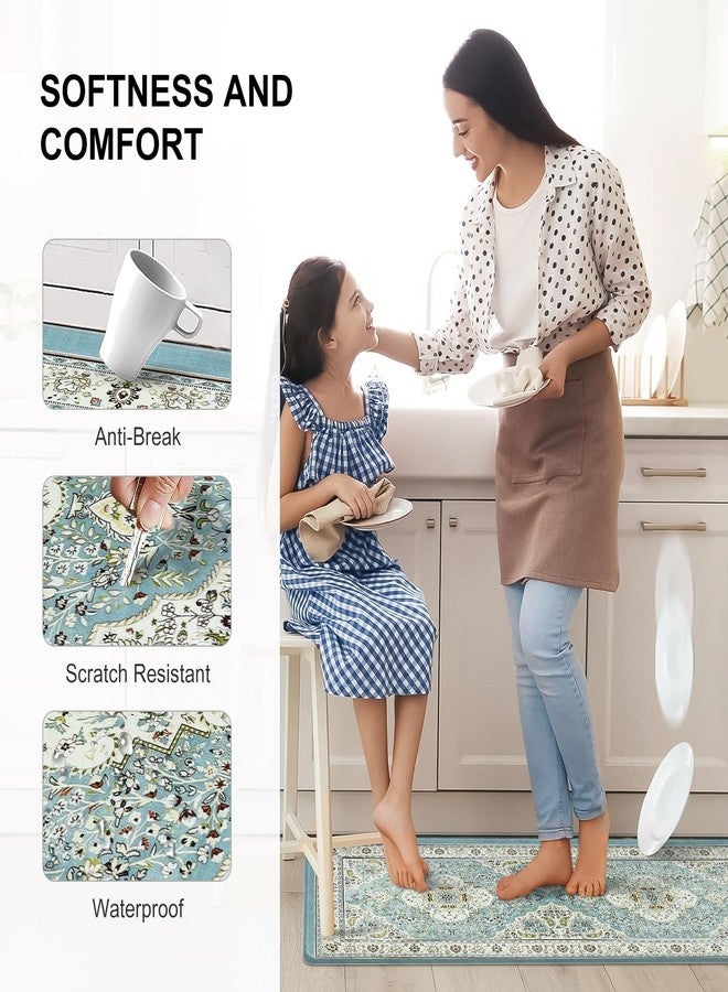 Collive Boho Anti Fatigue Kitchen Mats Sets 2 Piece Non Skid Kitchen Mats for Floor Cushioned Kitchen Rugs and Mats Waterproof Ergonomic Comfort Standing Mat Runner for Kitchen,Home,Office,Laundry - Image 3
