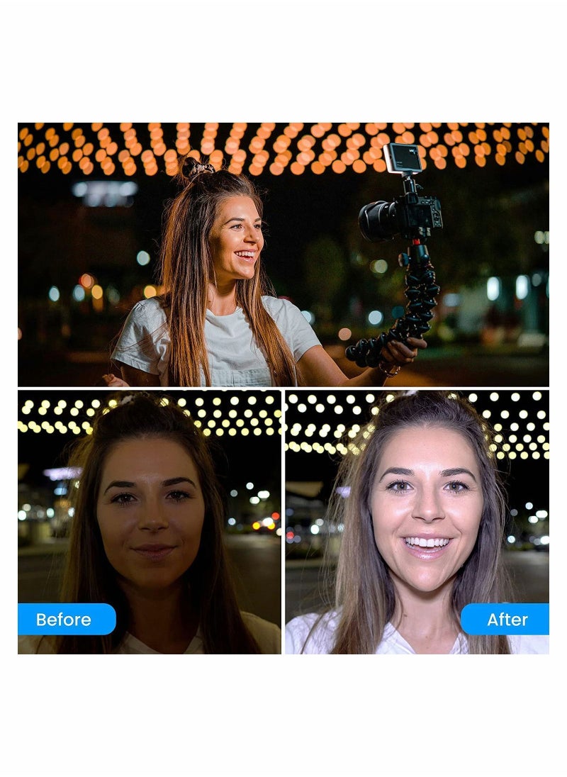 Y&D - LED Mini Panel Light for Professional DSLR Cameras Adjustable on camera mount LCD Display Photo Video Lighting Smartphone GoPro YouTube TikTok Live Streaming Shooting Photography - Image 1