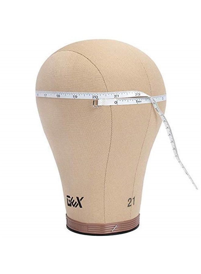 gexworldwide GEX 23" Canvas Cork Wig Block Mannequin Head for Wig Making Drying Styling Display with Table C Clamp Stand Holder (Light Brown 23") - Image 3
